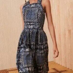 Ulla Johnson Kerani Cutout Back Midi Fit & Flare Dress Azure